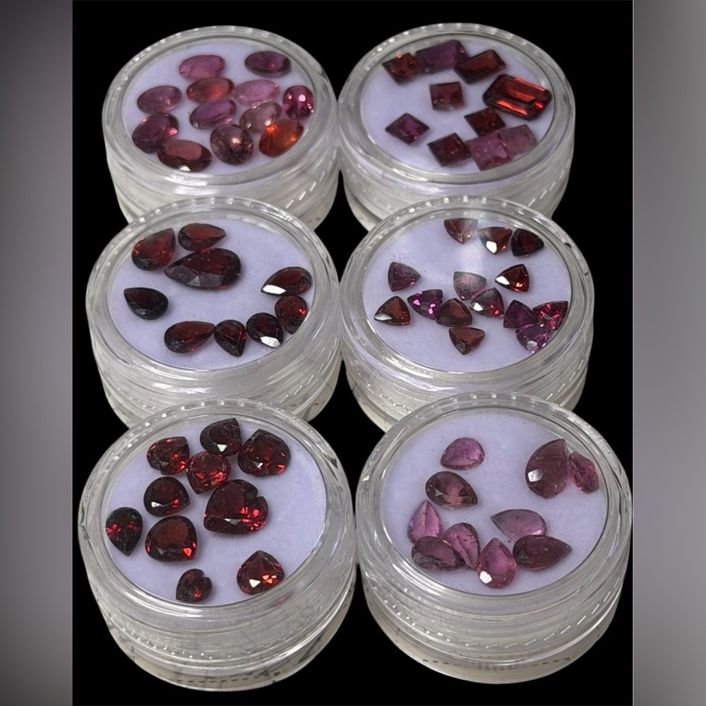 Elegant Red, Pink and Purple Genuine Gemstone Set